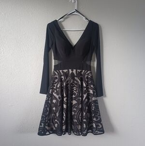 X By Escape Long-Sleeve Formal Dress